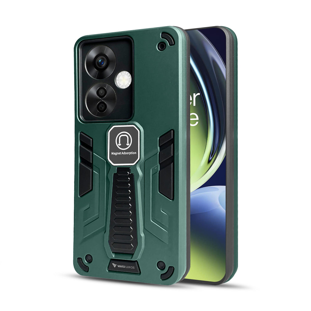 Vaku ® OnePlus Nord CE 3 Lite 5G Valor Military Grade Armor Case with Built-in Kickstand Shockproof  Back Cover