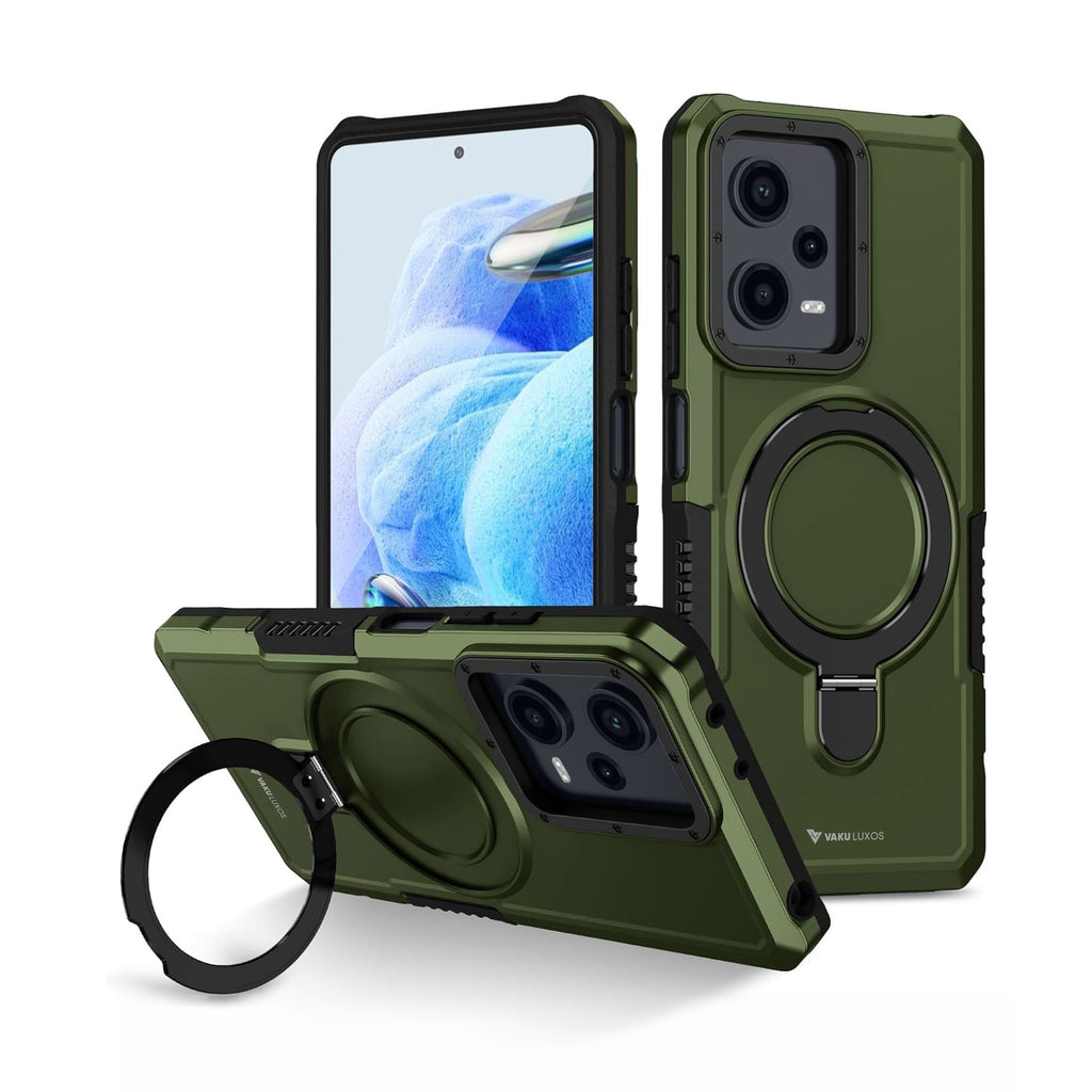 Vaku® Xiaomi Redmi Note 12 Pro Astor Military Grade Armor Protective Case with Ring Bracket Kickstand Back cover