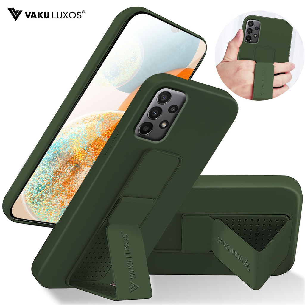 Vaku ® Samsung Galaxy A73 5G Harbor Grip Multi-Functional Magnetic Vertical & Horizontal Stand Case Silicon Back Cover