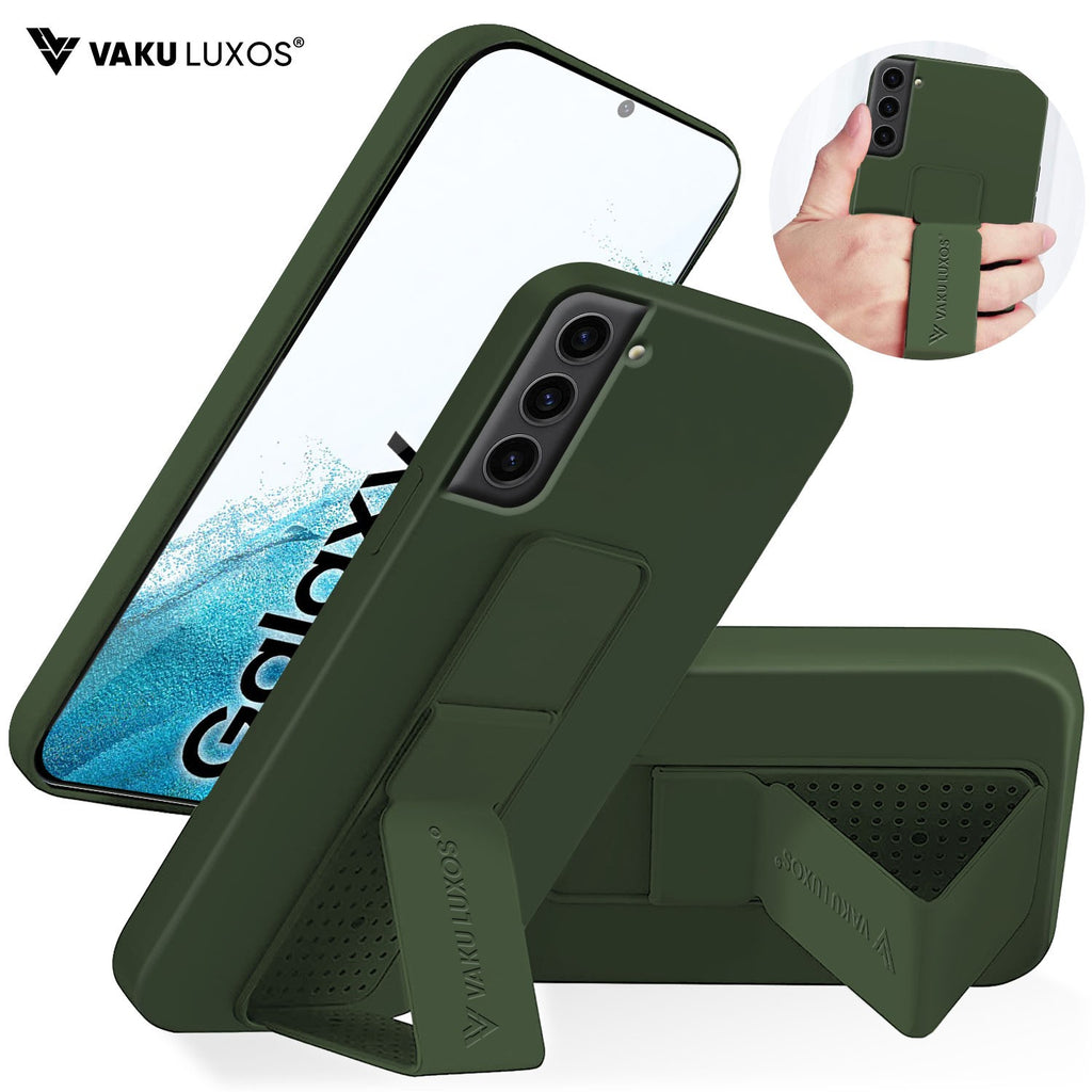 Vaku ® Samsung Galaxy S22 Harbor Grip Multi-Functional Magnetic Vertical & Horizontal Stand Case Silicon Back Cover