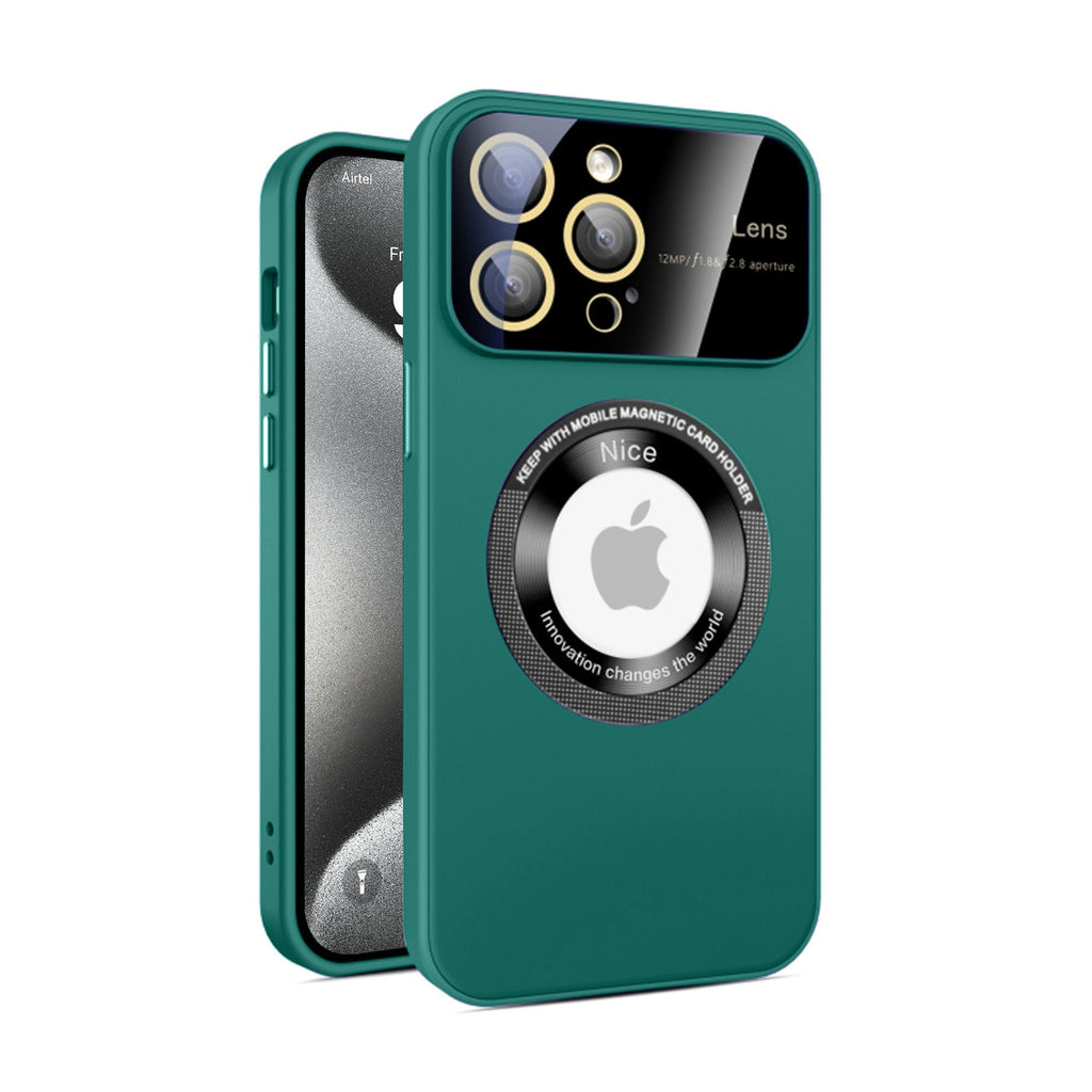 Vaku® Apple iPhone 15 Pro Polarized Magnetic Magpro Camera Lens Protector Logo Hole Back Cover
