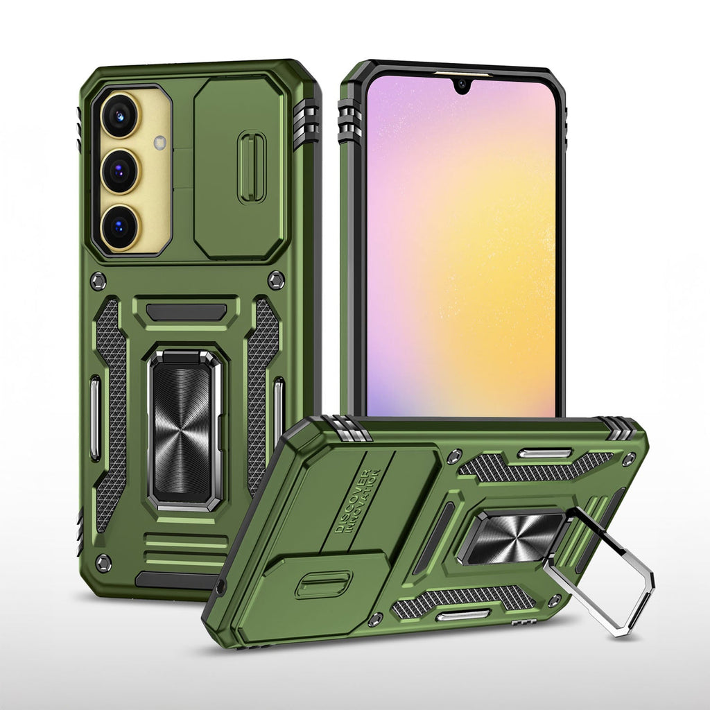 Vaku® Samsung Galaxy A25 5G Aegis Armor Slide Camera Protection Magnetic Ring Holder Kickstand Back Cover