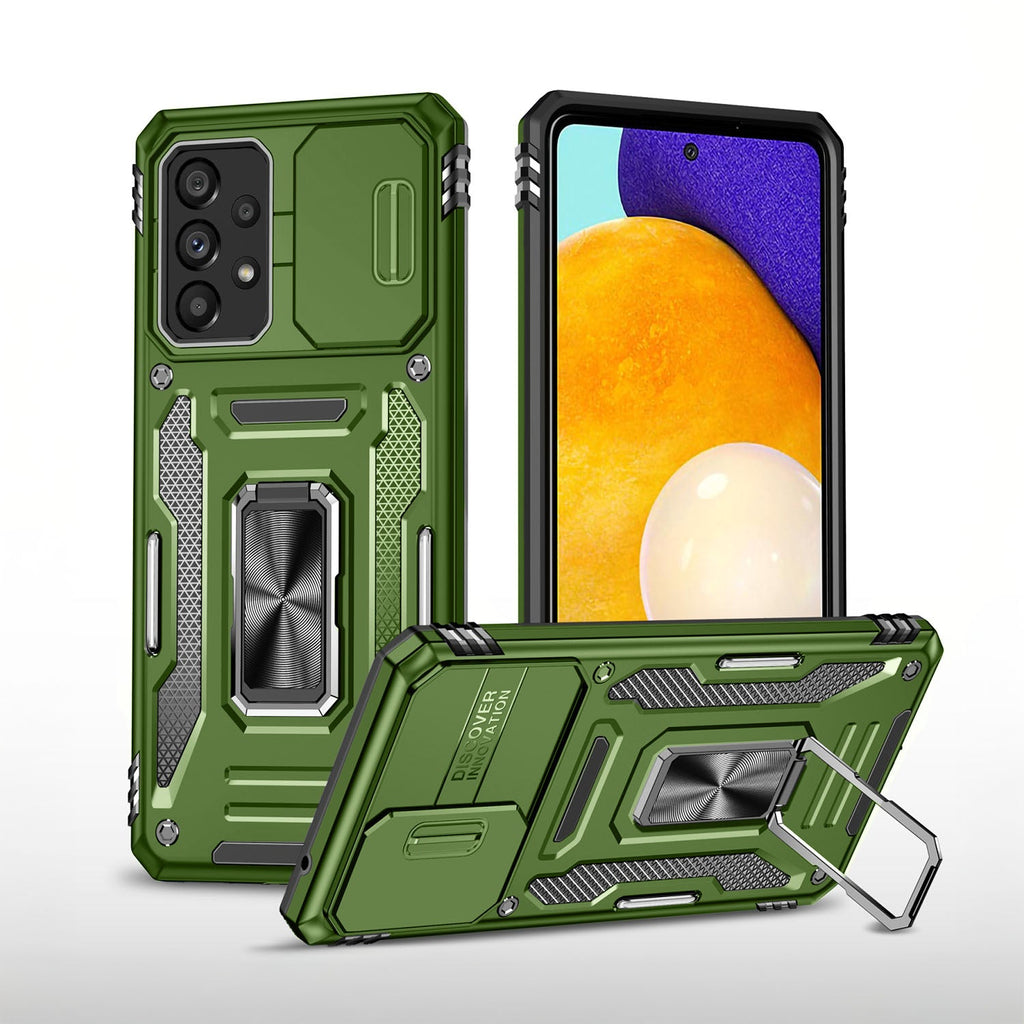 Vaku® Samsung Galaxy A73 5G Aegis Armor Slide Camera Protection Magnetic Ring Holder Kickstand Back Cover