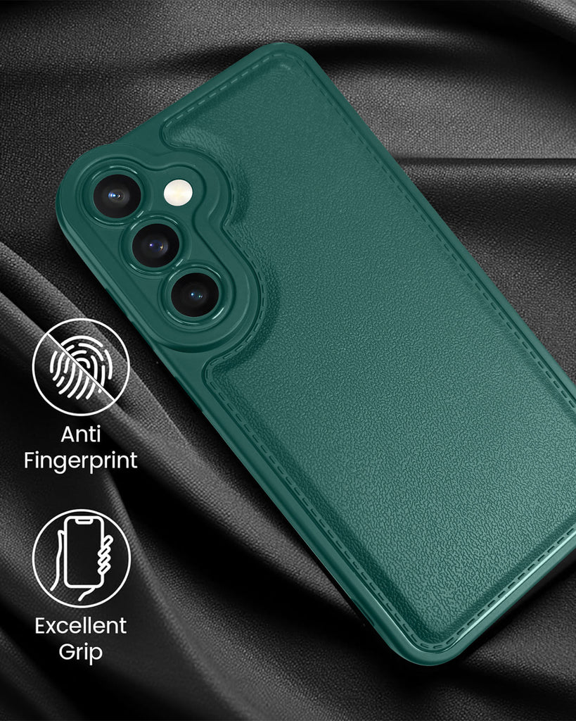 Vaku ® Samsung Galaxy S23 FE PU Leather Texture Soft Non-Slip Grip TPU Shockproof Back Cover