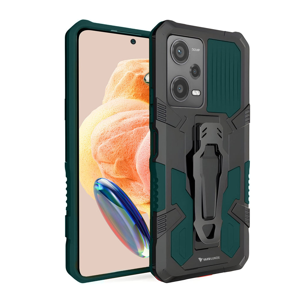 GOKEN Cover Per Xiaomi Redmi Note 12 Pro 5G - Custodia Ibrida Con Supporto, Antiurto, Verde