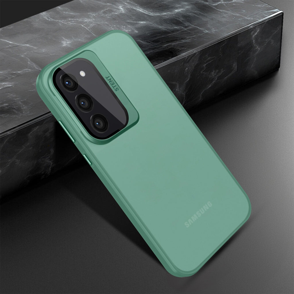 Vaku® Samsung Galaxy S23 Rime Frosted Translucent Camera Protector Case with Built-in Stash Stand Back Cover