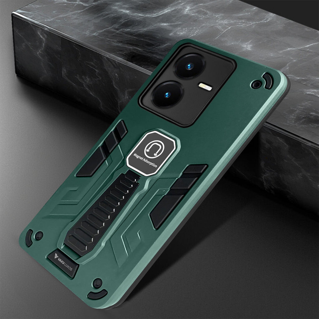 Vaku® Vivo Y22 Valor Military Grade Armor Case with Built-in Kickstand Shockproof Back Cover