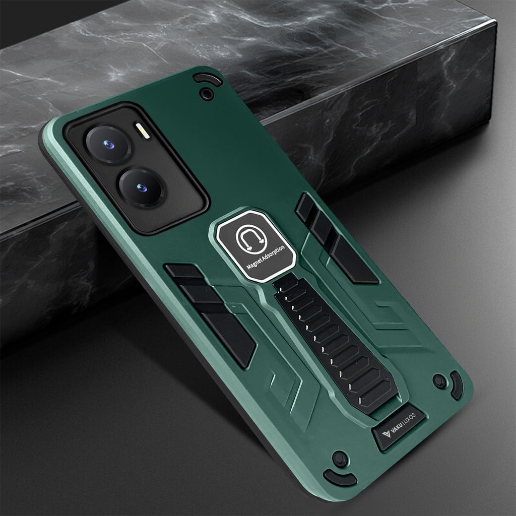Vaku® Vivo T2x 5G Valor Military Grade Armor Case with Built-in Kickstand Shockproof Back Cover