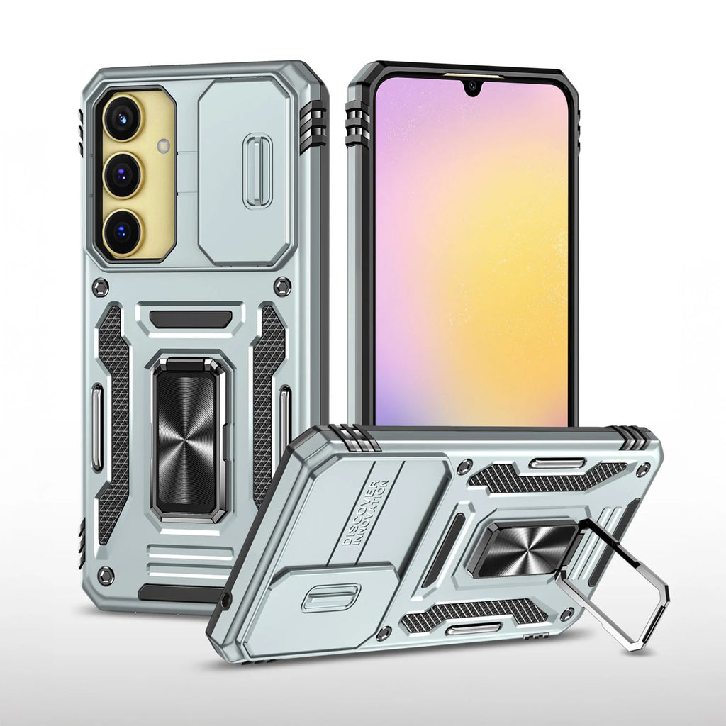 Vaku® Samsung Galaxy A25 5G Aegis Armor Slide Camera Protection Magnetic Ring Holder Kickstand Back Cover