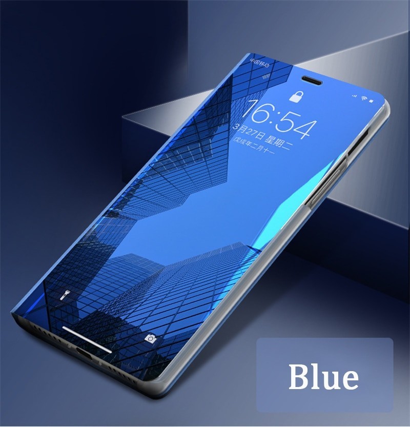 Vaku ® Apple iPhone X / XS Mate Smart Awakening Mirror Folio Metal Electroplated PC Flip Cover