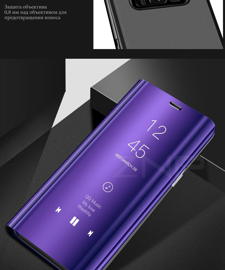 Vaku ® OnePlus 7 Pro Mate Smart Awakening Mirror Folio Metal Electroplated PC Flip Cover