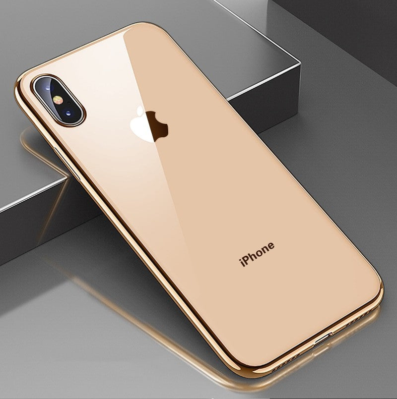 Vaku ® Apple iPhone XS Max Chromaina Wireless Edition Soft Chrome 4 Frames Plus Ultra-Thin Case Glass Cover