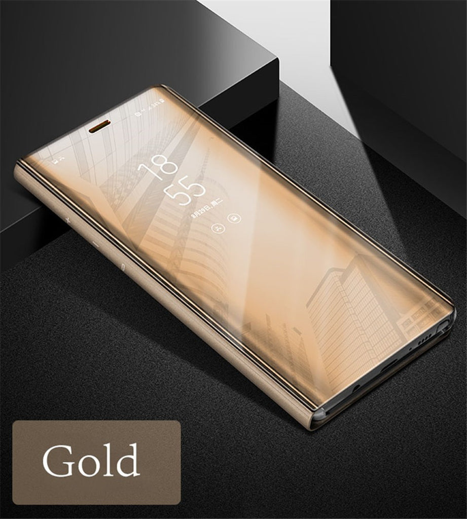 Vaku ® Apple iPhone XR Mate Smart Awakening Mirror Folio Metal Electroplated PC Flip Cover