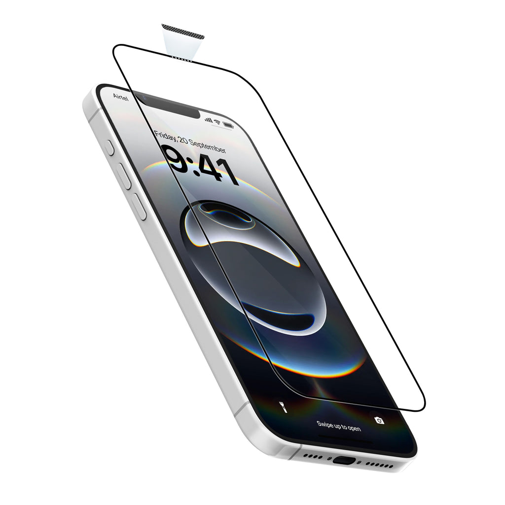 Vaku Luxos ® Apple iPhone 16e 3D Dustfilter Anti-Scratch and Ultra HD Finish Full Coverage Tempered Glass