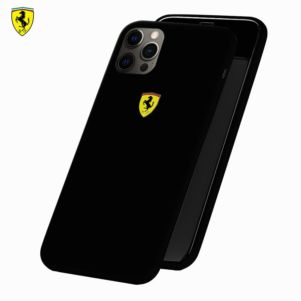 Ferrari ® Apple iPhone 12 Pro Max Liquid Silicon Velvet-Touch Silk Finish Back Cover
