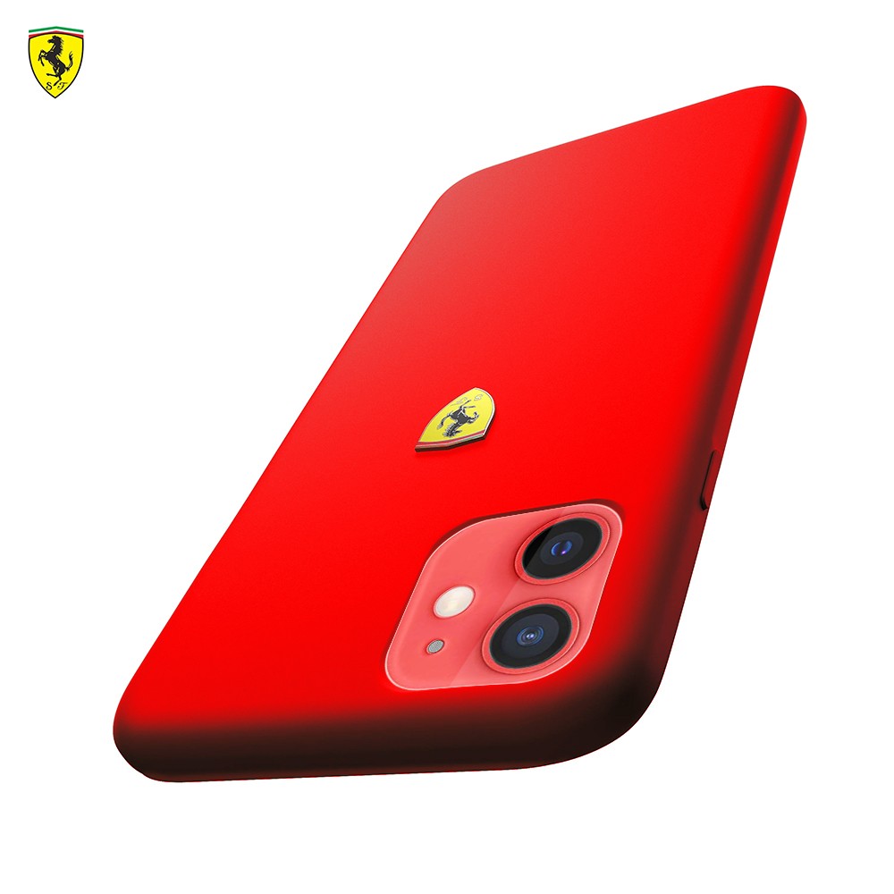 Ferrari ® Apple iPhone 12 Mini Liquid Silicon Velvet-Touch Silk Finish Back Cover