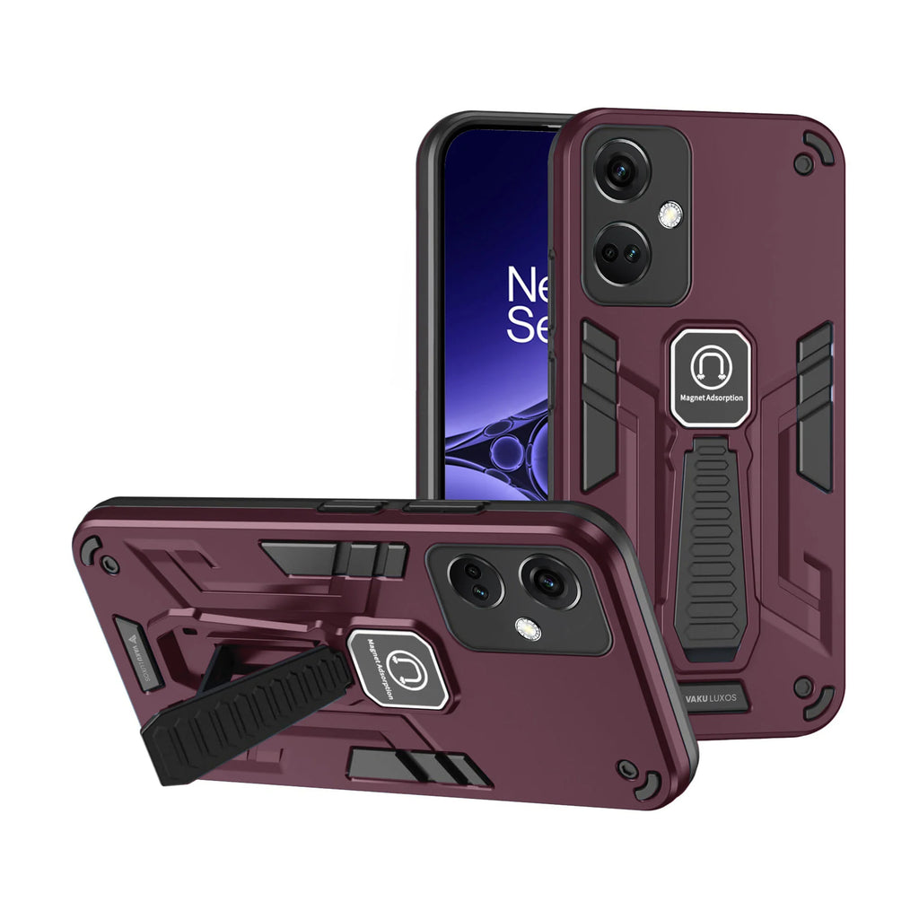 Vaku ® OnePlus Nord CE 3 5G Valor Military Grade Armor Case with Built-in Kickstand Shockproof Back Cover