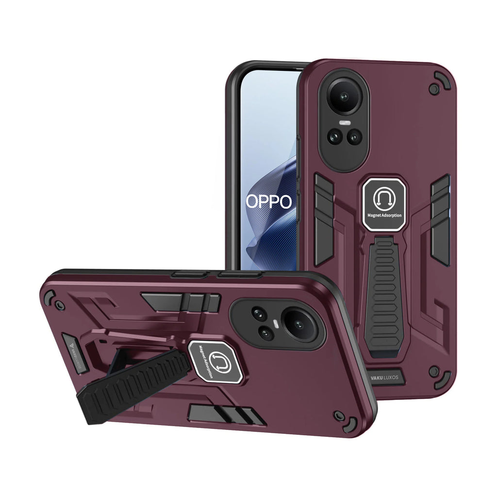 Vaku ® Oppo Reno10 5G Valor Military Grade Armor Case with Built-in Kickstand Shockproof Back Cover