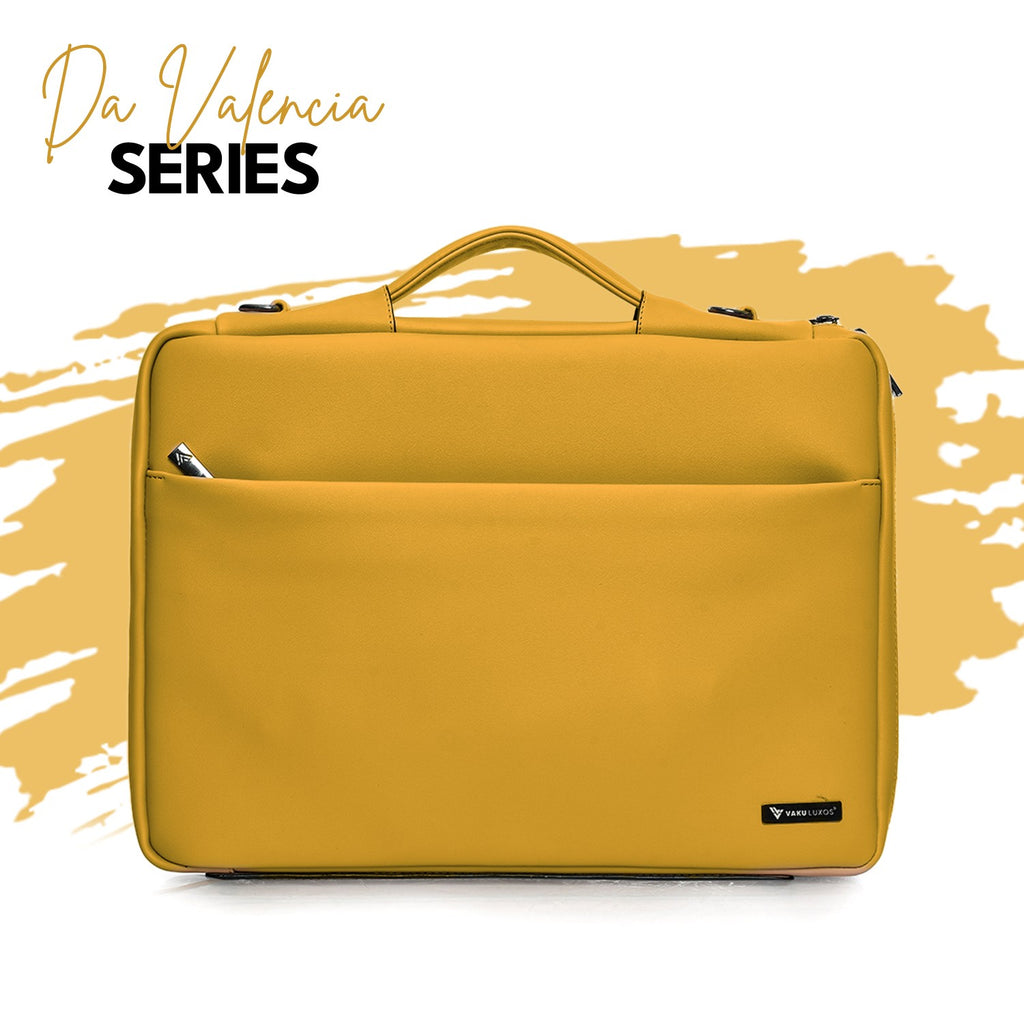 Vaku Luxos® DA VALENCIA Refined Leather Sleeve with Strap highly durable Compatilbe for Macbook 13"|16"