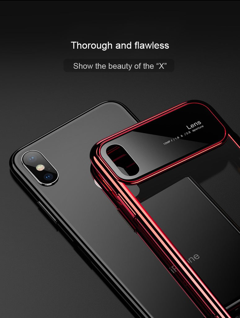 Vaku ® Apple iPhone X / XS Dual Polarized Glossy Edition + Full Logo Display Electroplated Shine Case Back Cover