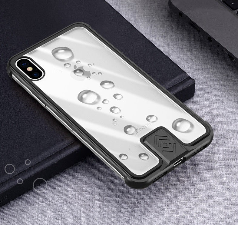 Vaku ® Apple iPhone XS Max Metal Slider Toughened Glass Finish Back Cover