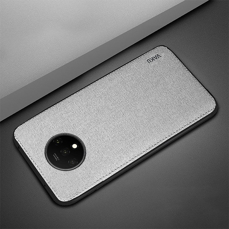Vaku ® OnePlus 7T  Luxico Series Hand-Stitched Cotton Textile Ultra Soft-Feel Shock-proof Water-proof Back Cover