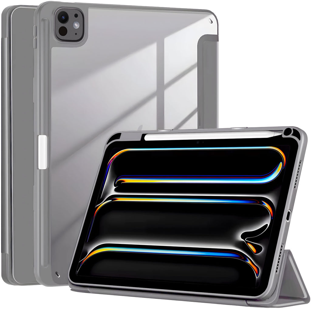 Vaku Luxos ® OPTINEX Apple iPad Pro 11 inch (M4) Tri-Fold Smart Stand Transparent Back Cover