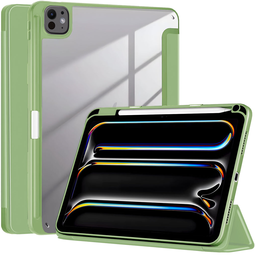 Vaku Luxos ® OPTINEX Apple iPad Pro 11 inch (M4) Tri-Fold Smart Stand Transparent Back Cover