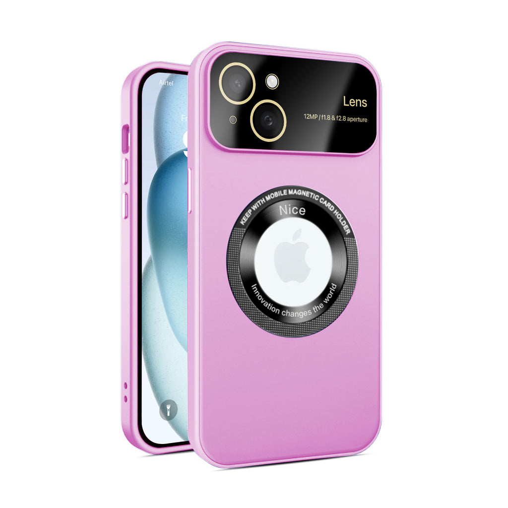 Vaku ® Apple iPhone 15 Plus Polarized Magnetic Magpro Camera Lens Protector Logo Hole Back Cover