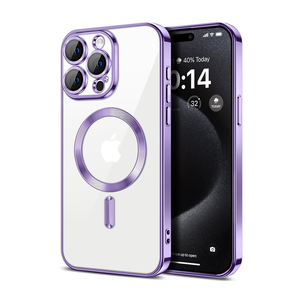 Vaku ® Apple iPhone 15 Pro Max Luxury Electroplated Magnetic Magsafe Camera Protection TPU Back Cover Case