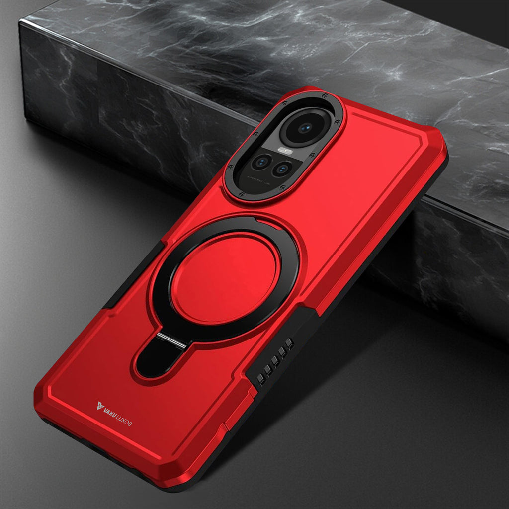 Vaku ® Oppo Reno10 Pro 5G Astor Military Grade Armor Protective Case with Ring Bracket Kickstand Back cover