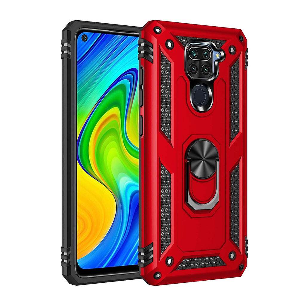 Vaku ® Xiaomi Redmi Note 9 Hawk Ring Shock Proof Cover with Inbuilt Kickstand