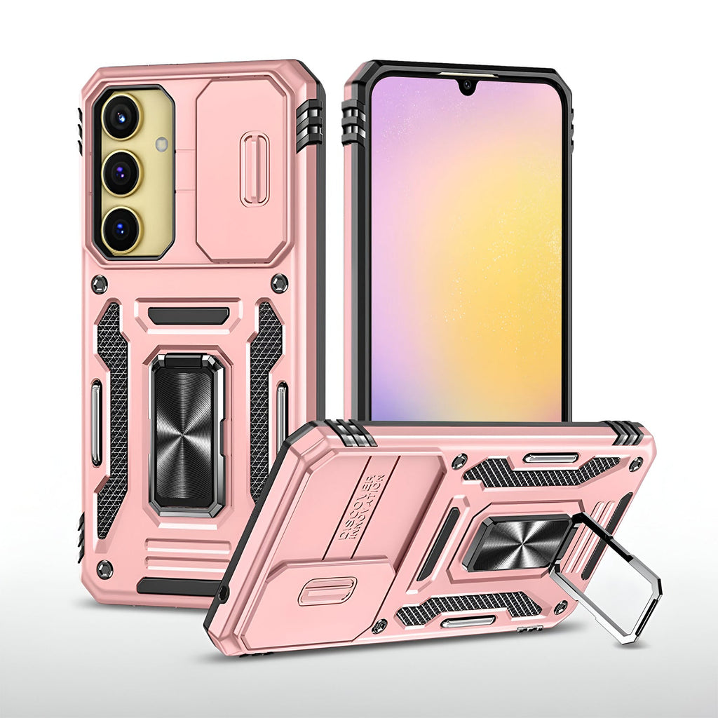Vaku® Samsung Galaxy A25 5G Aegis Armor Slide Camera Protection Magnetic Ring Holder Kickstand Back Cover