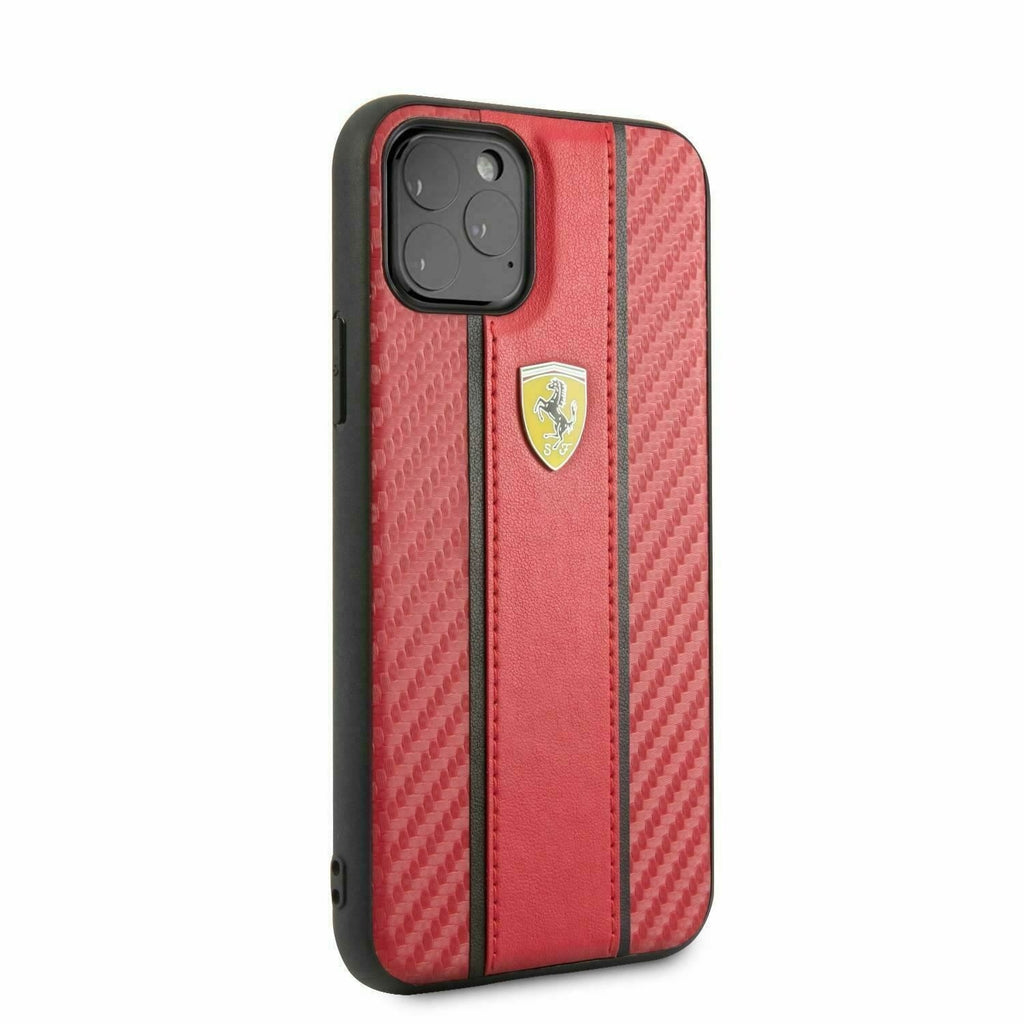 Ferrari ® Apple iPhone 12 Pro Max Portofino Carbon Vertical Stripe Case Back Cover