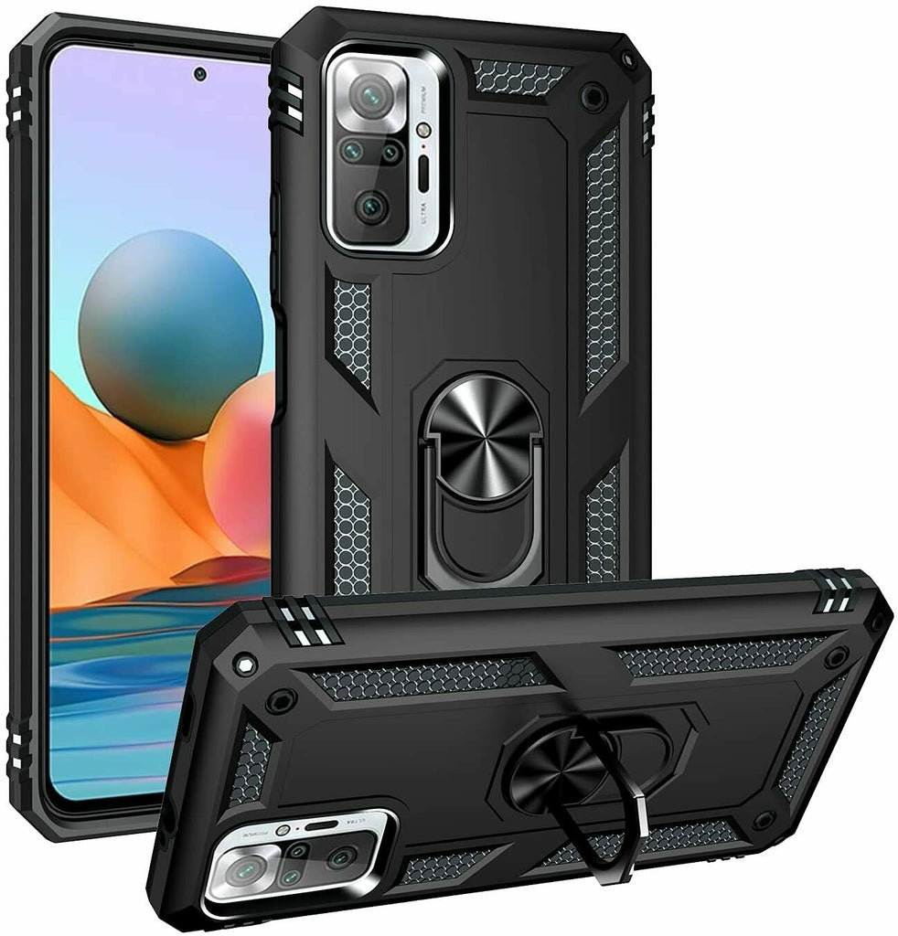 Vaku ® Xiaomi Redmi Note 10 Pro Hawk Ring Shock Proof Cover with Inbuilt Kickstand