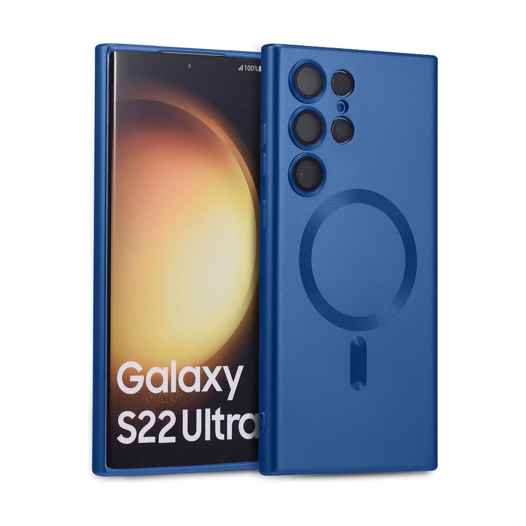 Vaku ® Samsung Galaxy S22 Ultra Soft Silicon Magsafe Full Lens Protection Silicon Back Cover Case
