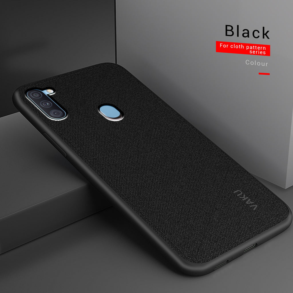 Vaku ® Samsung Galaxy A11 Luxico Series Hand-Stitched Cotton Textile Ultra Soft-Feel Shock-proof Water-proof Back Cover