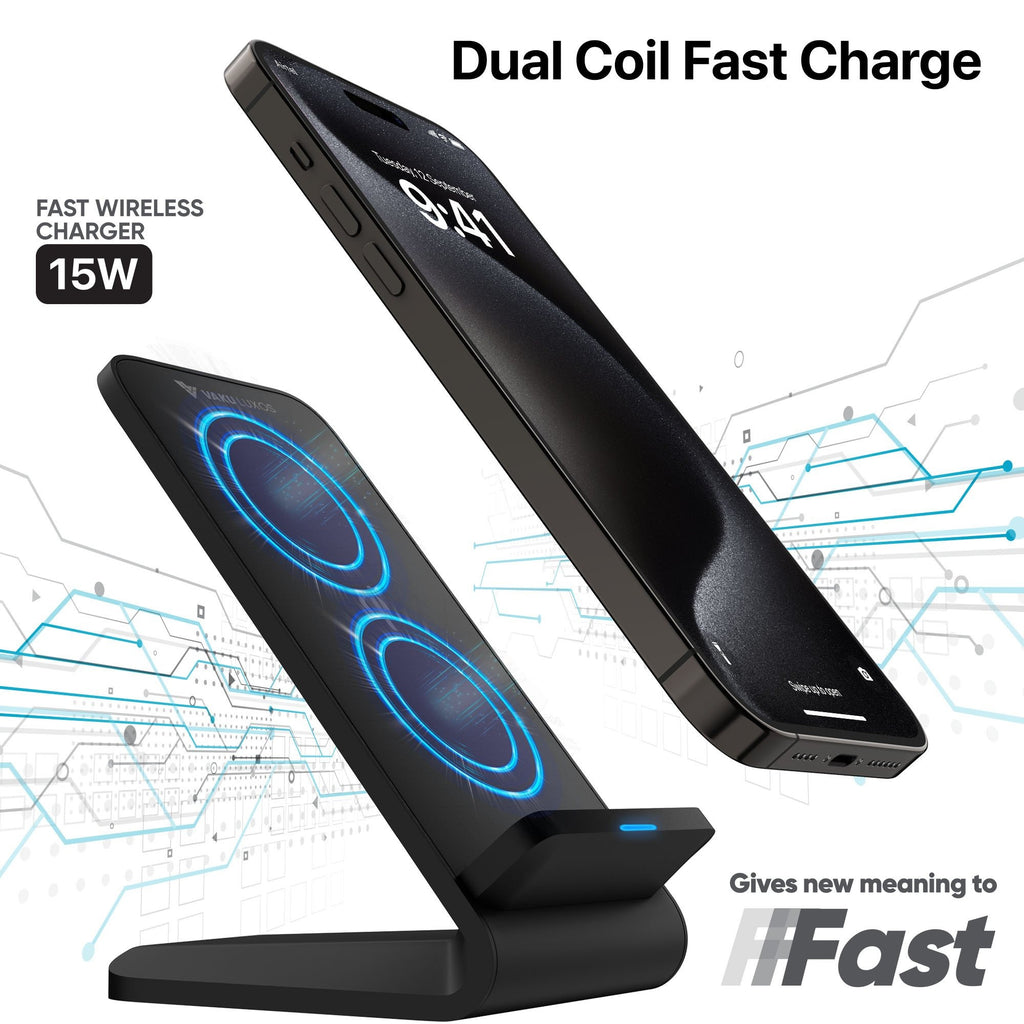 Vaku® Qi Certified Unity II 15W Fast Charge Wireless Charger Stand