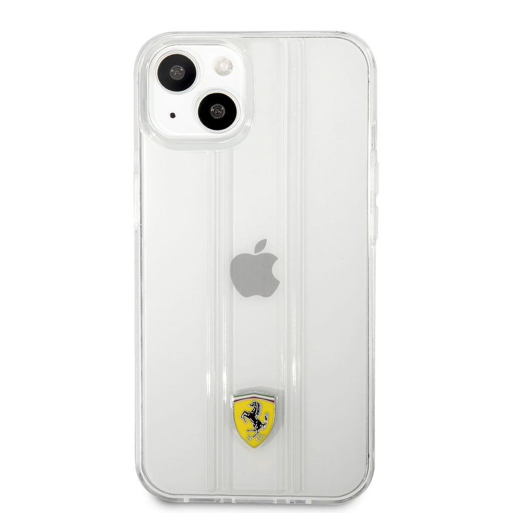 Ferrari ® Apple iPhone 13 On Track 3D Stripes Transparent PC/TPU Hard Back Cover