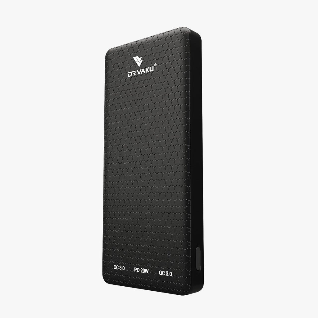 Dr. Vaku ® Carbon Series Magnus 10000 mAh Power Bank with 3A Fast Charging  Dual USB QC 3.0 with Type-C 20W PD and Micro USB