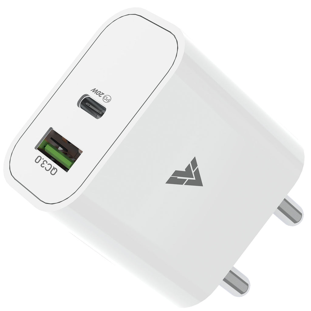 Vaku ® Gen1 PD QC 20W Type C PD 3.0 Dual Port Power Delivery Charger