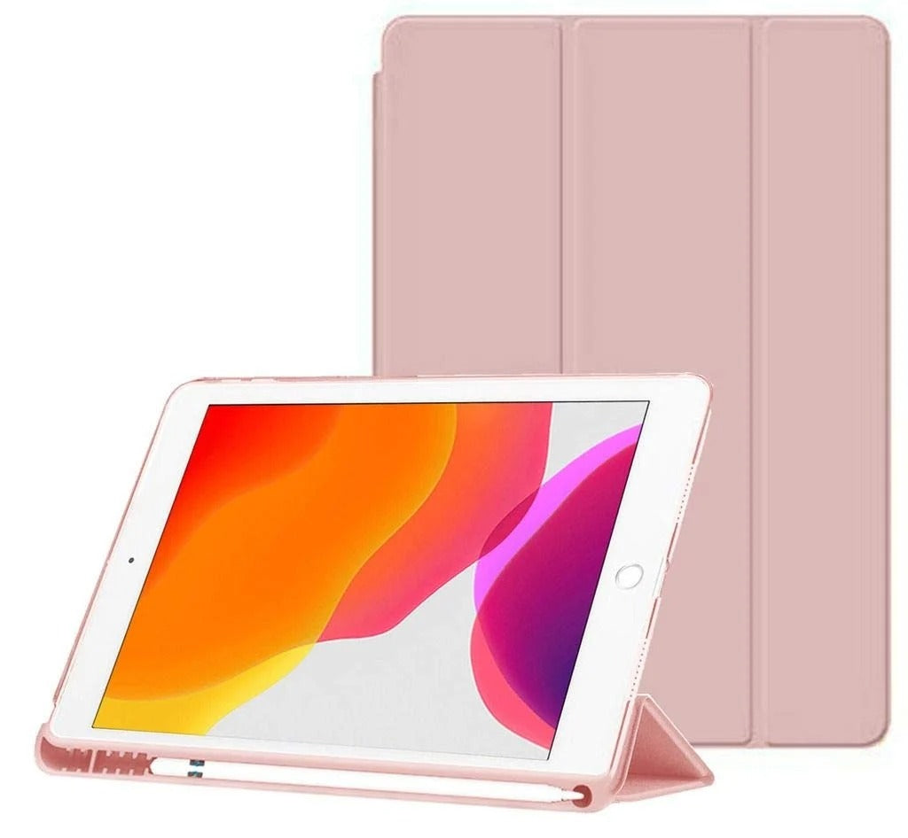 Vaku ® Apple iPad 10.2 inch Stallion Series Pencil Holder Silicon Tri-Fold case  (7th|8th|9thGen)