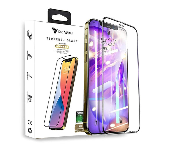 Vaku ® 3D Tempered Glass full for iPhone SE 2020 with metal DustFilter