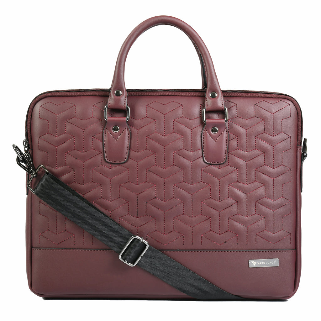 Men's Eco Leather Laptop Briefcase Shoulder Bag 14
