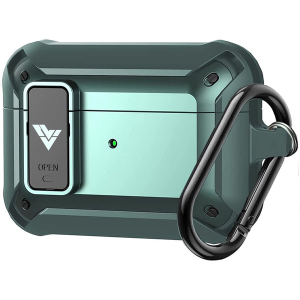 Vaku Luxos ® Locker Series Protective Bumper case with Metal Clip for Airpods 3 (2021)