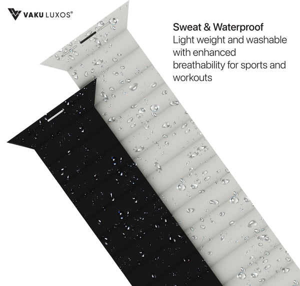 Vaku Luxos® STARK MAGNETIC Color Combo Watch Straps Pack of 2 for 45mm (44|42mm) - Black|Red