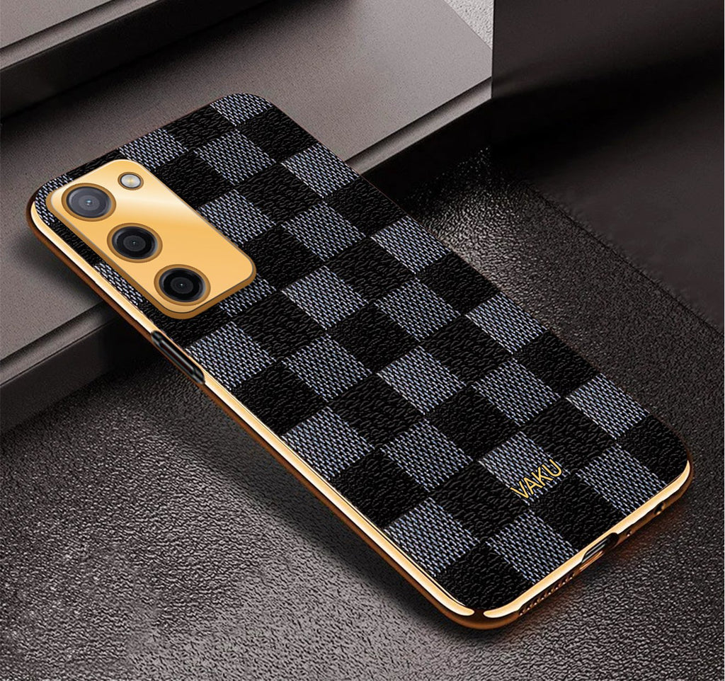 Vaku® Oppo A53s 5G Cheron Leather Electroplated Soft TPU Back Cover