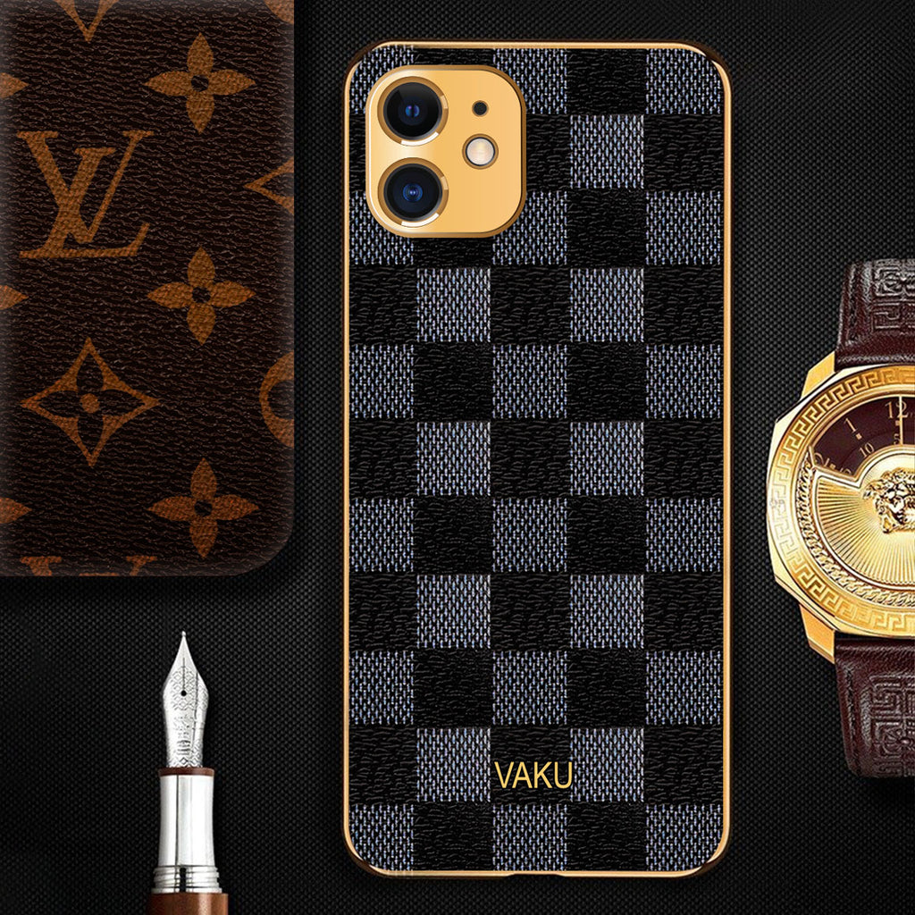 Soft LV Leather Back Case Cover For Iphone 12 Pro