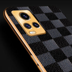 Vaku ® Vivo V20 Cheron Leather Electroplated Soft TPU Back Cover