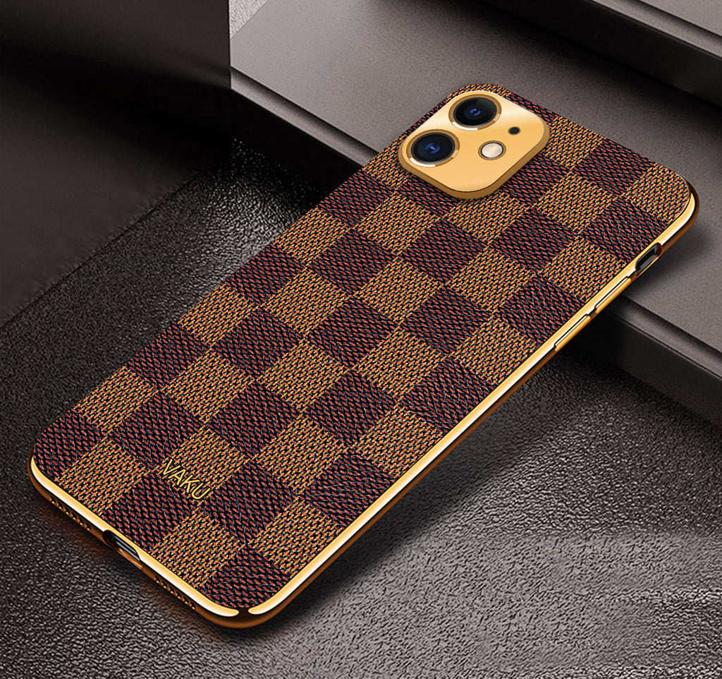 Soft LV Leather Back Case Cover For Iphone 13 Pro